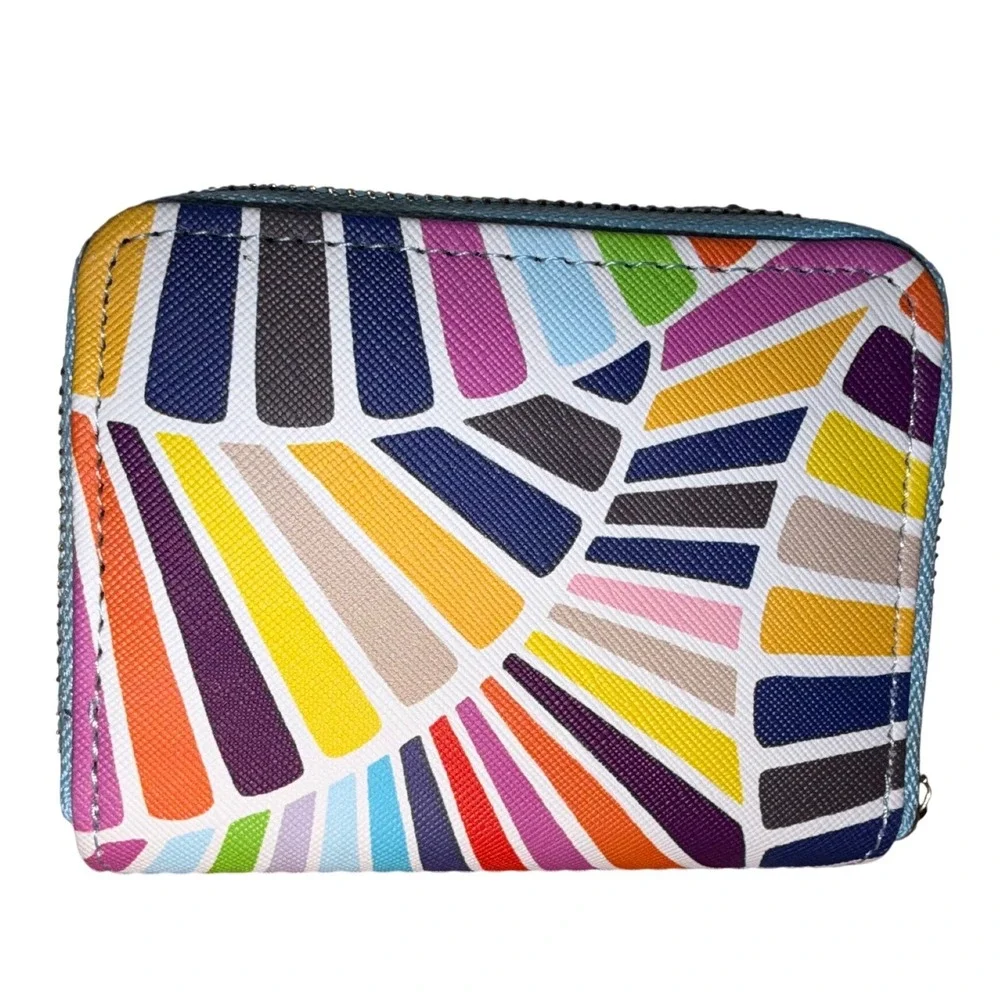 Trina Turk NWOT Colorful Geometric Zip Around Wallet‎ Coin Purse Card Holder